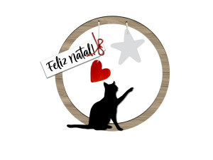 GUIRLANDA FELIZ NATAL...GATO 16X18