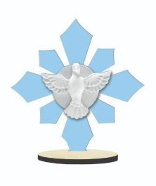 ENFEITE DE MESA RECORTADO ESPÍRITO SANTO AZUL 12X11,5