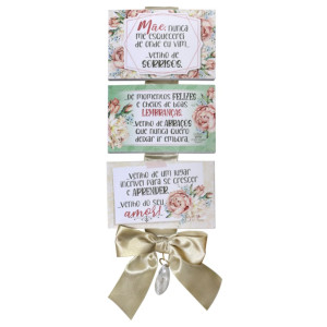 MÓBILE COM LAÇO MÃE, NUNCA ME ESQUECEREI...FLORAL SALMÃO 30X12