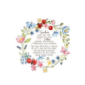 MÓBILE DE PAREDE COM APLIQUE SENHOR PEÇO QUE OLHE SEMPRE...MÃE BORBOLETA 20X20