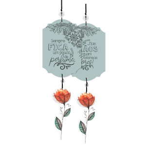 MÓBILE FLOR... SEMPRE FICA UM POUCO DE PERFUME...JARDIM...27X8