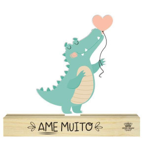 MADEIRINHA DE MESA JACARÉ...AME MUITO, ZOO 13,5X16