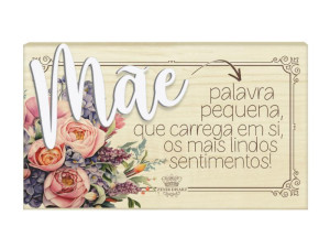 PLACA DE MESA CRU COM APLIQUE MÃE...BORBOLETA 8X14