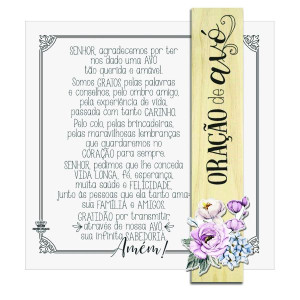 QUADRO COM APLIQUE ORAÇÃO DE AVÓ...BRISA 28X25