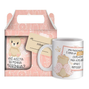 CANECA CERÂMICA BABY URSO ROSA