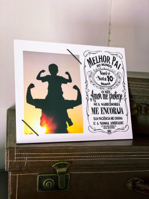 PORTA-RETRATO COM ELÁSTICO O MELHOR PAI DO MUNDO, VOCÊ É NOTA 10 25X30