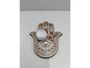 PORTA-INCENSO MÃO DE FÁTIMA...BENÇÃO VERDE 3X14X12