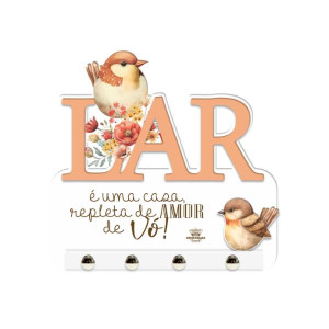 GANCHEIRA LAR É UMA CASA REPLETA... VÓ PASSARINHO 15X16,5