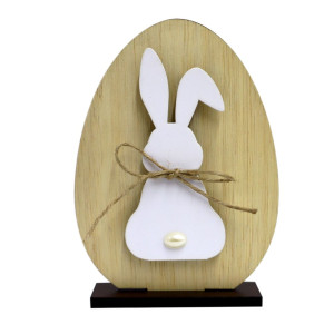 ENFEITE DE MESA COM APLIQUE COELHO 16,5X12