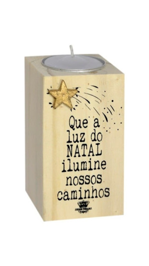 PLACA DE MESA COM VELA QUE A LUZ DO NATAL...8,5X5X5
