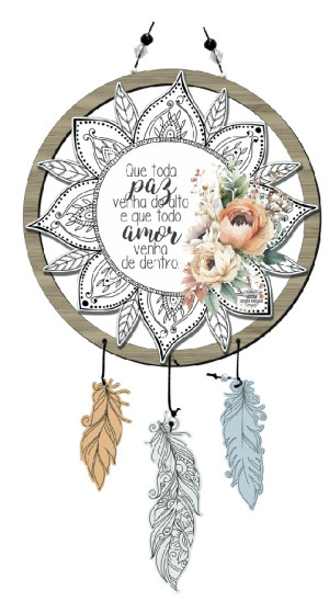 MÓBILE DE PAREDE COM APLIQUE QUE TODA PAZ VENHA...BENÇÃO 30X18