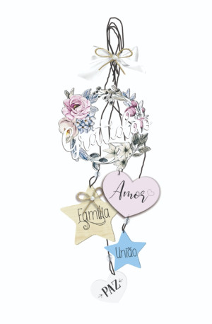 MÓBILE DE PAREDE GUIRLANDA GRATIDÃO 34X14