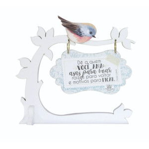 ENFEITE PLACA DÊ A QUEM VOCÊ AMA: ASAS PARA VOAR... 17X17