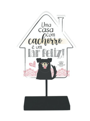 MADEIRINHA RECADO UMA CASA COM CACHORRO 17,5X11