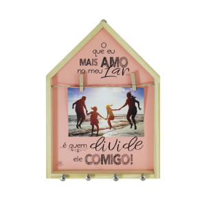 PORTA-CHAVE CASINHA COM PRESILHAS O QUE EU MAIS AMO...31,5X22,5