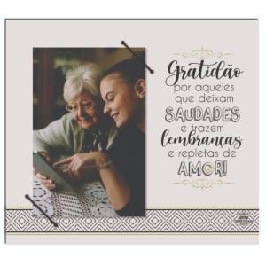 PORTA-RETRATO COM ELÁSTICO GRATIDÃO 22,5X20