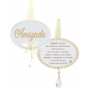 MÓBILE COM PÉROLAS AMIZADE 9,5X12,5
