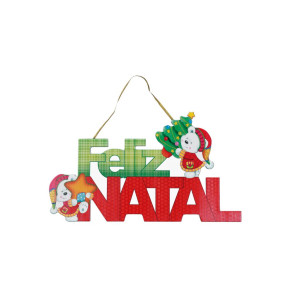 PLACA FELIZ NATAL 38,5X22