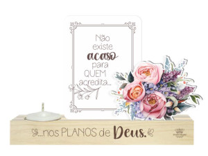 ENFEITE DE MESA COM VELA E FLORES NÃO EXISTE ACASO...BORBOLETA 12X18X4,5