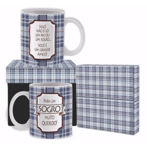 CANECA CERÂMICA SOGRO XADREZ