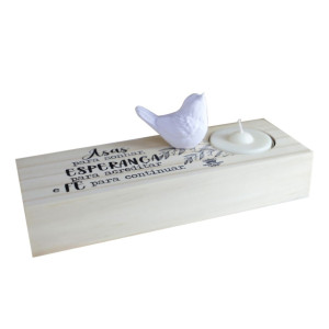 PLACA DE MESA VELA ASAS PARA SONHAR, ESPERANÇA PARA ACREDITAR...9X21,5X7,5