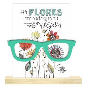 ENFEITE DE MESA COM APLIQUE MDF HÁ FLORES EM TUDO QUE EU VEJO...JARDIM...13,5X14,5