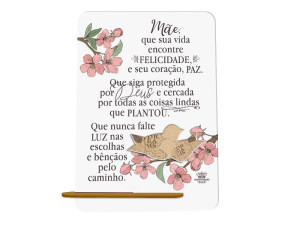 PLACA DE MESA MÃE QUE SUA VIDA ENCONTRE...CEREJEIRA 20X15