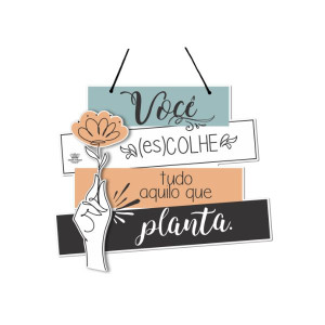 MÓBILE DE PAREDE COM APLIQUE VOCÊ (ES)COLHE...BENÇÃO 19X26