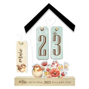 CALENDÁRIO PERMANENTE MÃE SÓ TE AMO 365 DIAS POR ANO...PASSARINHO 24X17X4,5