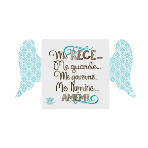 PLACA DE MESA COM ASAS ME REGE AZUL 10X18