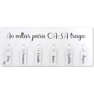 PORTA-CHAVE COM PALAVRAS AO VOLTAR PARA CASA... 15X34
