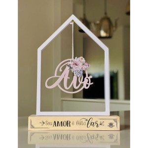 ENFEITE DE MESA CASINHA VAZADO VÓ...BRISA 27,5X17