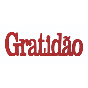 PALAVRA PARA DECORAÇÃO GRATIDÃO VERMELHO(UN) 11X36,5