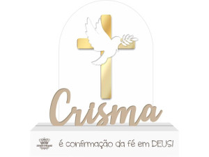 ENFEITE DE MESA COM APLIQUE CRISMA 14,5X14X3,5