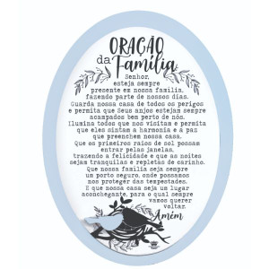 QUADRO DUPLO COM APLIQUE ORAÇÃO DA FAMÍLIA...PASSARINHO  37X27