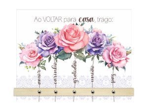 PORTA-CHAVE COM APLIQUE AO VOLTAR PARA CASA...BORBOLETA 20X25,5