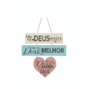 MÓBILE DE PAREDE FRASES NÃO HÁ DEUS MAIOR...26,5X25,5