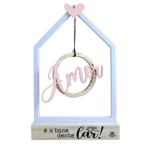 ENFEITE DE MESA CASINHA VAZADO AMOR 27,5X17