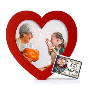 PORTA-RETRATO CORAÇÃO PARA MINHA AVÓ...ROSA ARABESCO 18,5X19,5