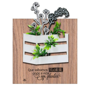 QUADRO COM APLIQUE FLOREIRA QUE SAIBAMOS FLORIR...MEMÓRIA 26X21