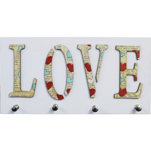 PORTA-CHAVE LOVE JORNAL COM CORAÇÕES 13,5X26,5