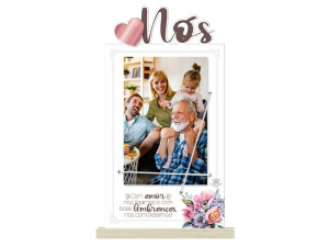 PORTA-RETRATO COM ELÁSTICO, NÓS COM AMOR NOS...BORBOLETA 27X16X3