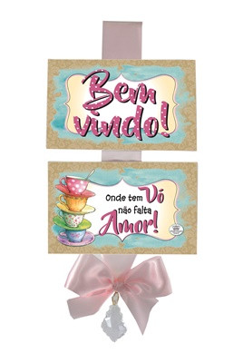MÓBILE COM LAÇO BEM-VINDO VÓ 28X14,5