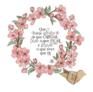 MÓBILE DE PAREDE COM APLIQUE QUE SEJA ALEGRE...CEREJEIRA 22X21