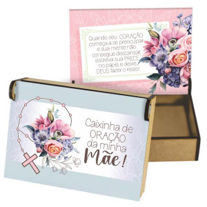 CAIXA PARA ORAÇÃO ARTICULADA CAIXINHA DE ORAÇÃO MÃE...BORBOLETA 7,5X10,5X3,5