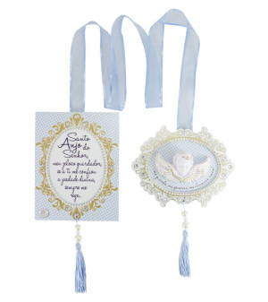 ESCAPULÁRIO DE PORTA SANTO ANJO AZUL 18X14