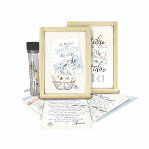 PORTA-RETRATO COM MENSAGEM E TUBETE...GRATIDÃO 16X15