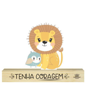 MADEIRINHA DE MESA LEÃO TENHA CORAGEM, ZOO 10,5X16