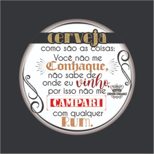 PORTA-COPO RESINADO CERVEJA COMO SÃO AS COISAS...PRETO 10,5X10,5