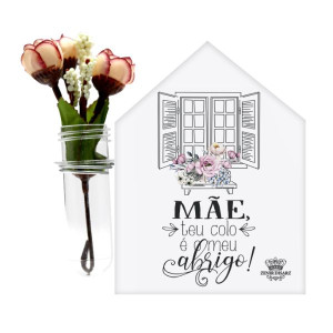 PLACA DE MESA CASINHA COM TUBETE MÃE...BRISA 12X12